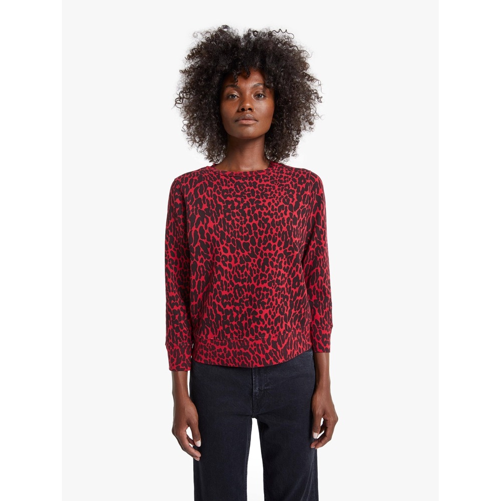 MOTHER Dont Sweat It Sweatshirt Red Black Leopard Animal Print Pullover Sz‎ M??